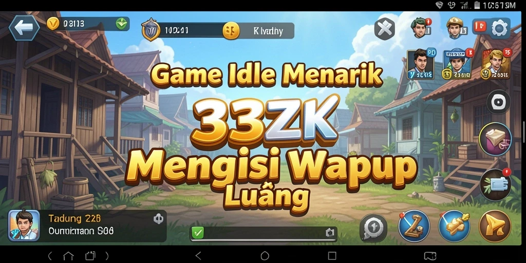 Tampilan gameplay <strong>33ZK</strong> dengan berbagai karakter dan sumber daya.