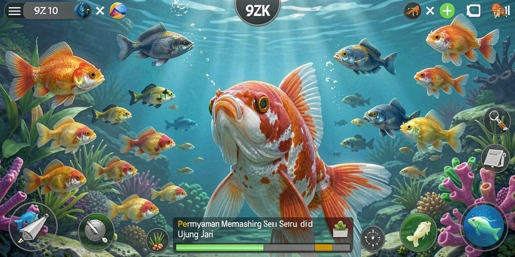 Tangkapan ikan yang besar dalam gameplay 9ZK yang menakjubkan.