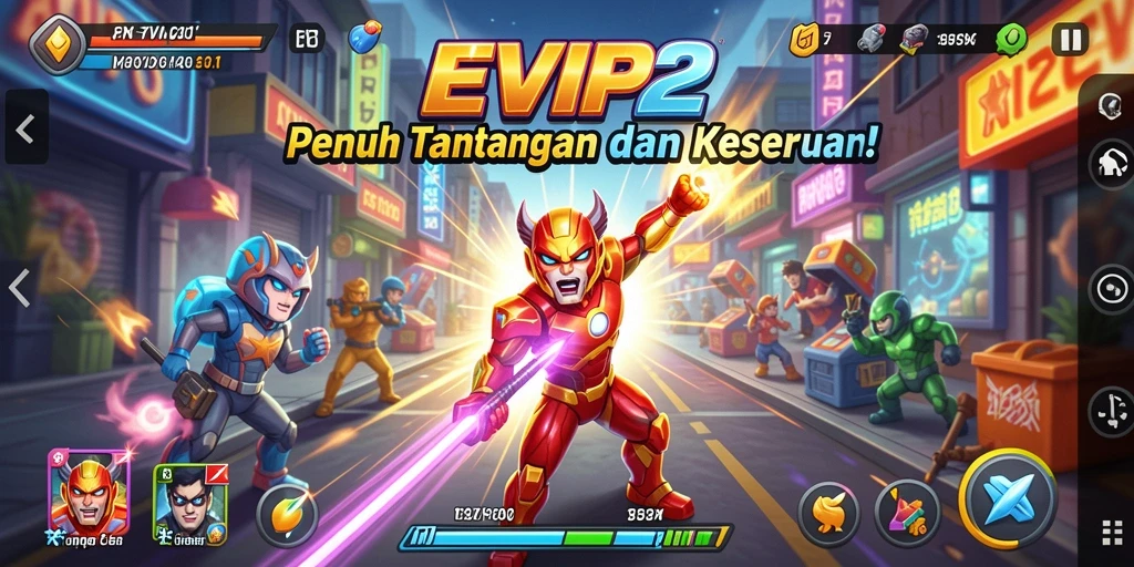 Screenshot gameplay menampilkan keasyikan dalam bermain EVIP2.