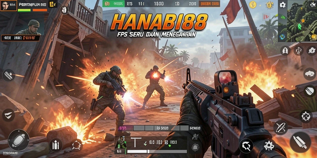 Tangkapan layar utama HANABI88 menampilkan aksi pertempuran yang epik.