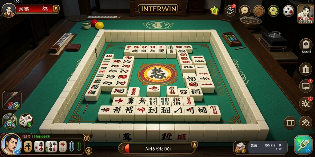 Screenshot INTERWIN menampilkan gameplay Mahjong yang menarik dan menantang.