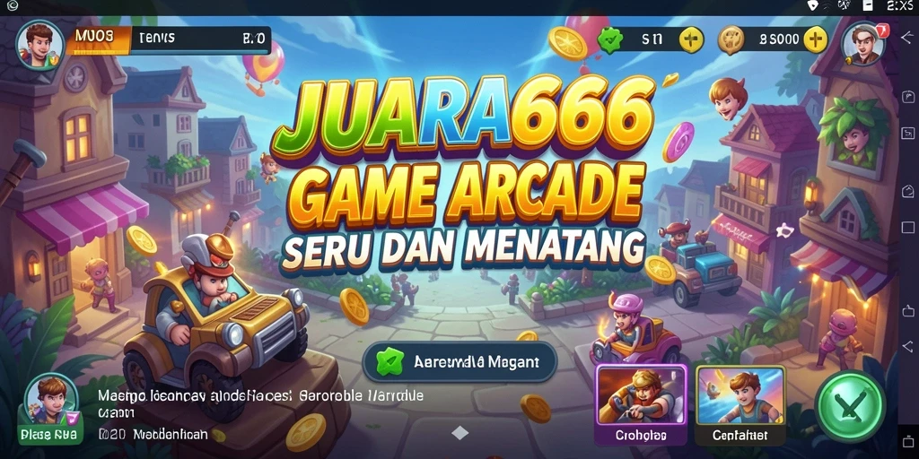 Tangkapan layar utama JUARA666 menunjukkan aksi gameplay arcade yang seru.