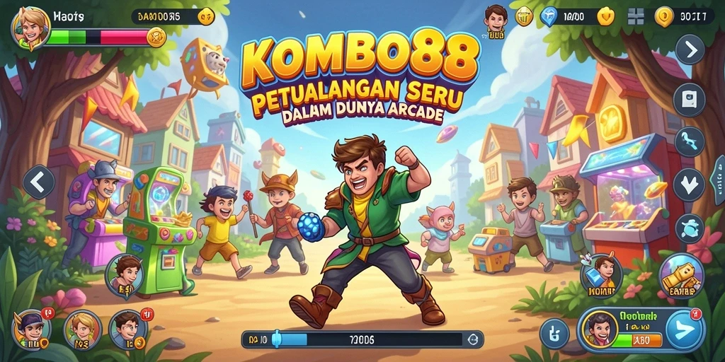 Tampilan gameplay seru di dunia KOMBO88 dengan tantangan arcade.