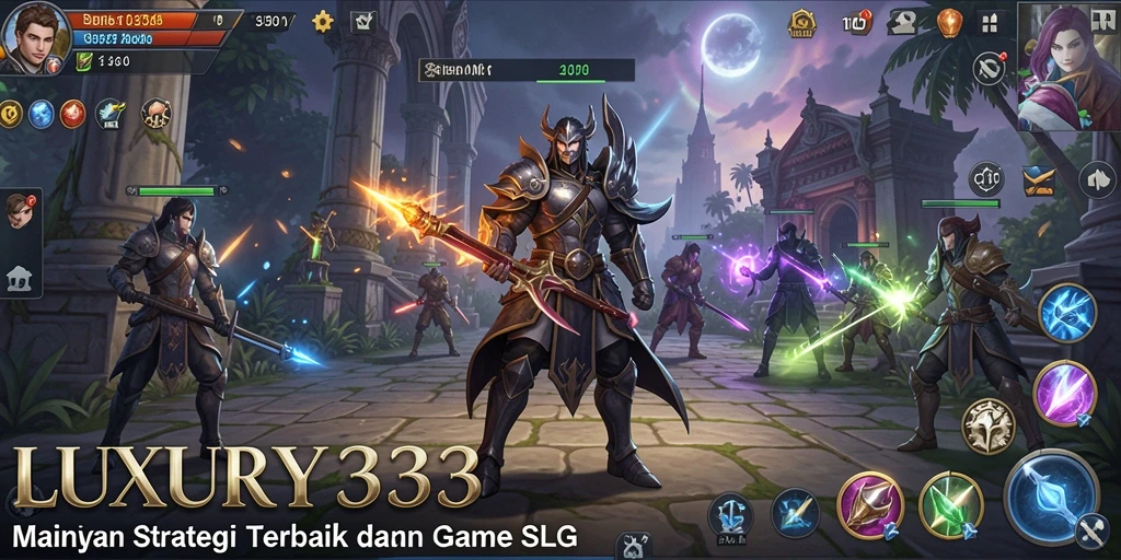 Gameplay <strong>LUXURY333</strong> yang menegangkan saat membangun dan bertempur.