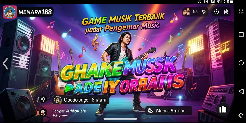 Screenshot menunjukkan gameplay seru dalam MENARA188 dengan musik mengalun.