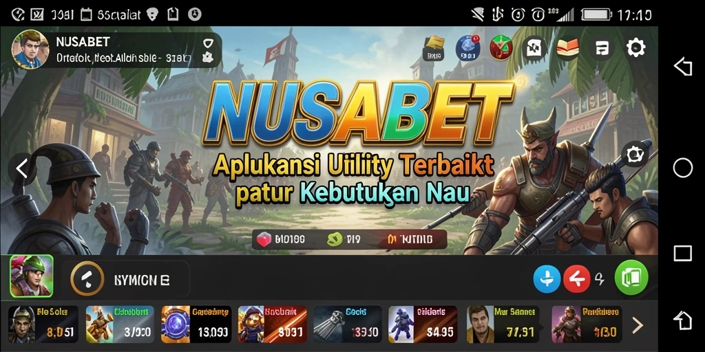 Tampilan antarmuka utama aplikasi NUSABET yang modern dan intuitif.
