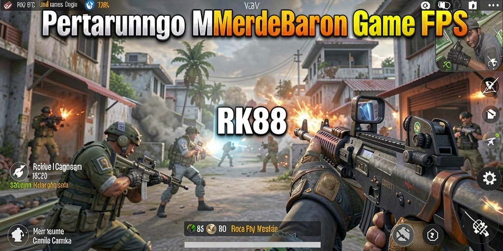 Tampilan gameplay menegangkan dengan aksi tembak-menembak yang intens.