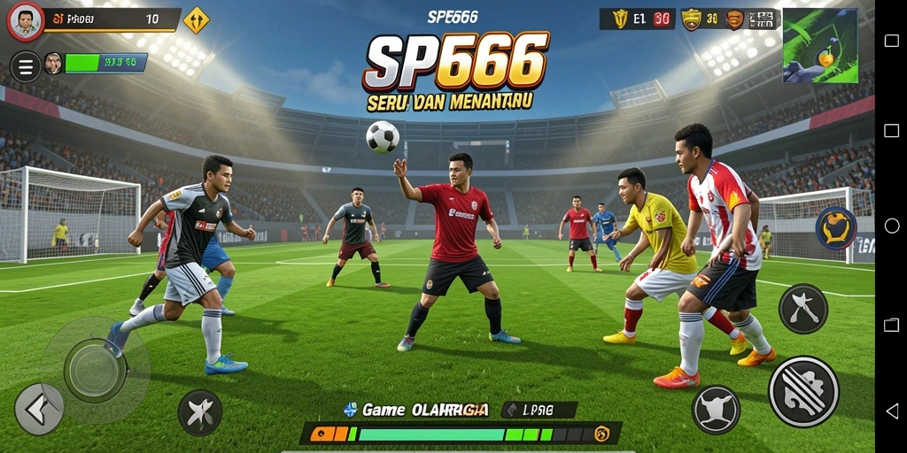 Screenshot gameplay SP666 dengan aksi olahraga yang mendebarkan.